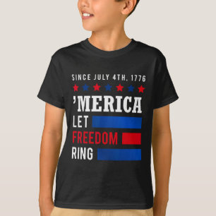 Dag 4 juli Amerikaanse vlag Amerika Laat Vrijheid  T-shirt