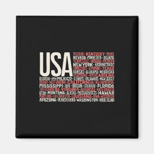 Dag 4 juli Amerikaanse vlag Amerika State kaart Na Magneet
