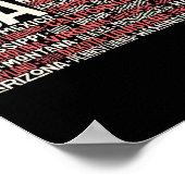 Dag 4 juli Amerikaanse vlag Amerika State kaart Na Poster (Hoek)