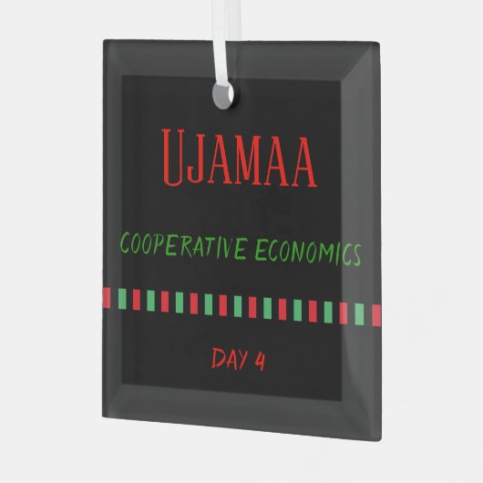 Dag 4 Ujamaa Beginsel Kwanzaa Glas Ornament (Voorkant links)
