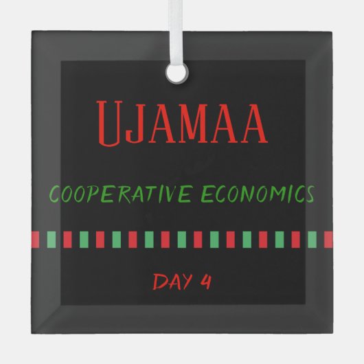 Dag 4 Ujamaa Beginsel Kwanzaa Glas Ornament (Voorkant)