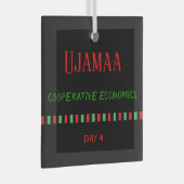 Dag 4 Ujamaa Beginsel Kwanzaa Glas Ornament (Voorkant Rechts)