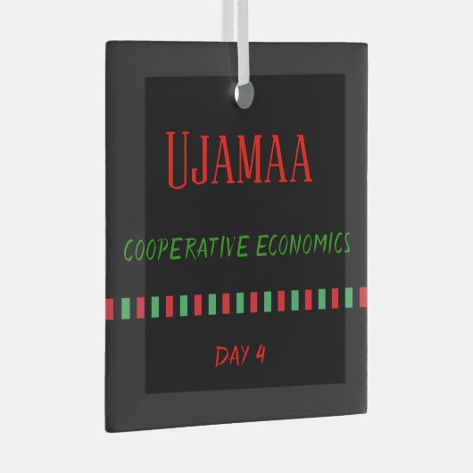 Dag 4 Ujamaa Beginsel Kwanzaa Glas Ornament (Voorkant Rechts)