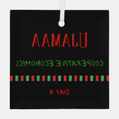 Dag 4 Ujamaa Beginsel Kwanzaa Glas Ornament (Achterkant)