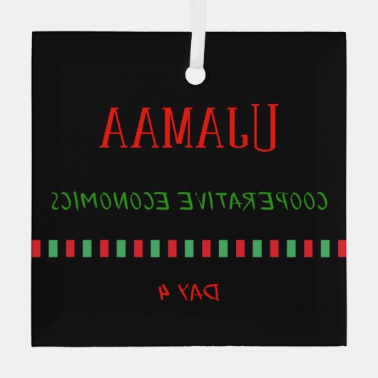 Dag 4 Ujamaa Beginsel Kwanzaa Glas Ornament (Achterkant)