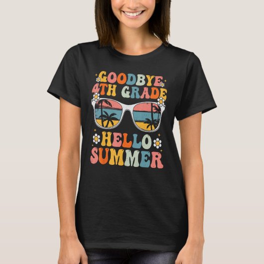 Dag 4de graad Hallo Summer Groovy 4de graad T-shirt (Voorkant)