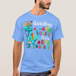 Dag 4e graad Hallo 5e graad Funny T-rex Terug T-shirt