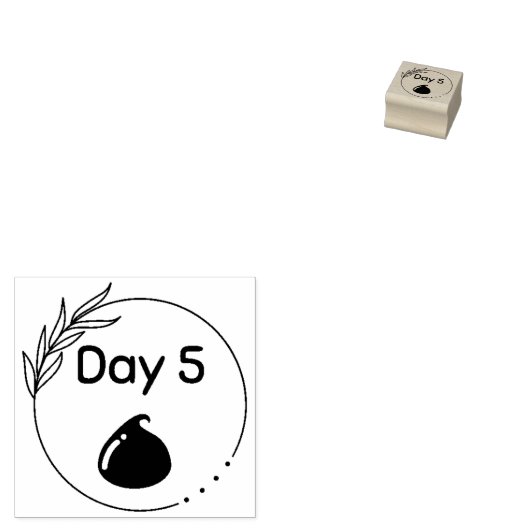 Dag 5 cacaobeuk rubberstempel (Gestempeld)