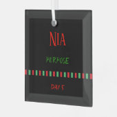 Dag 5 Nia Principle Kwanzaa Glas Ornament (Voorkant links)