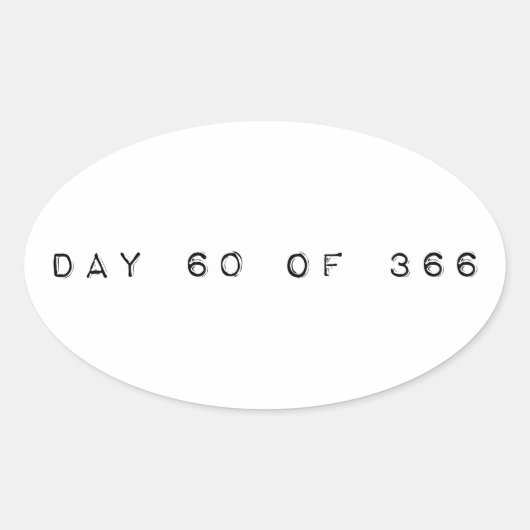 dag 60 van 366 SCHRIKKELDAG Ovale Sticker (Voorkant)