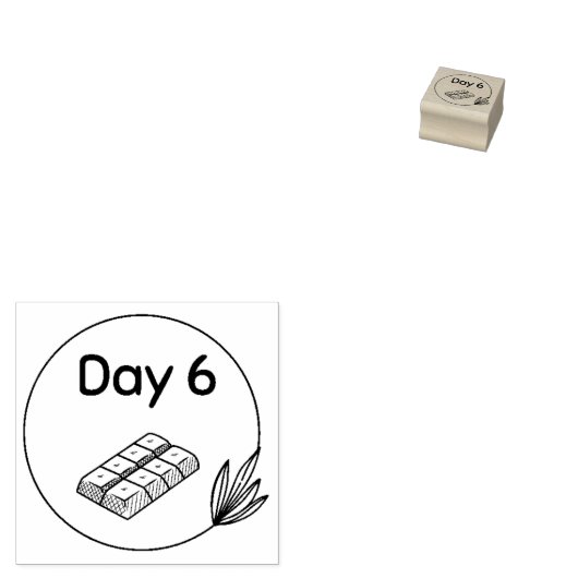Dag 6, cacaodoos rubberstempel (Gestempeld)