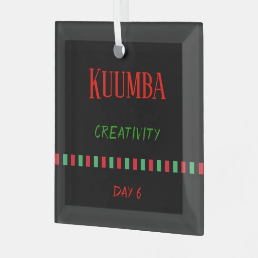 Dag 6 Kuumba Beginsel Kwanzaa Glas Ornament (Voorkant links)