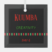 Dag 6 Kuumba Beginsel Kwanzaa Glas Ornament (Voorkant)