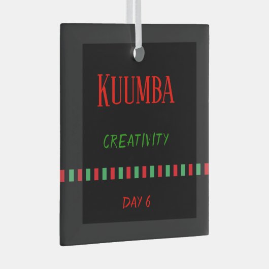 Dag 6 Kuumba Beginsel Kwanzaa Glas Ornament (Voorkant Rechts)