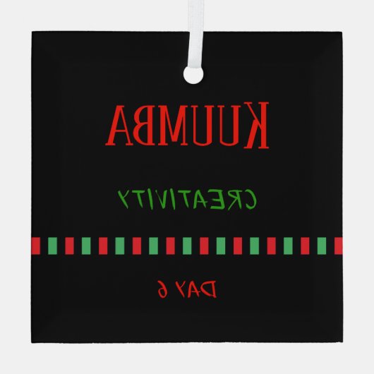 Dag 6 Kuumba Beginsel Kwanzaa Glas Ornament (Achterkant)