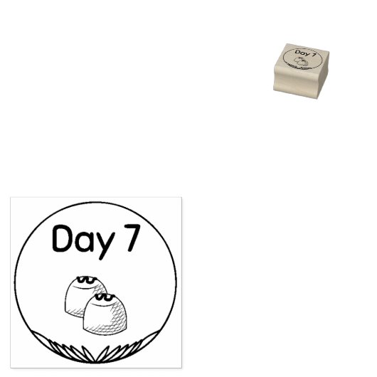 Dag 7 cacaodoos rubberstempel (Gestempeld)