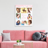 Dag 8 Foto's Roos Gold Pink Glitter Drip Canvas Afdruk (Insitu (Woonkamer))