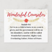 Dag 9. Namen van Jezus | Prachtige raadsman Advent Briefkaart (Achterkant)