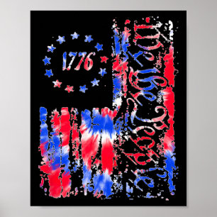 Dag Amerikaanse Vlag Patriottisch 1776 Wij De Tie  Poster