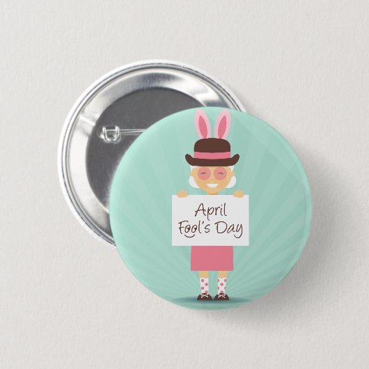 dag april ronde button 5,7 cm (Voorkant /achterkant)