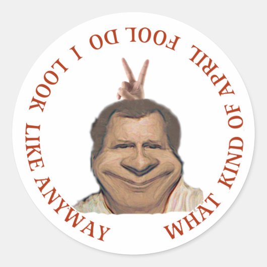 Dag april ronde sticker (Voorkant)