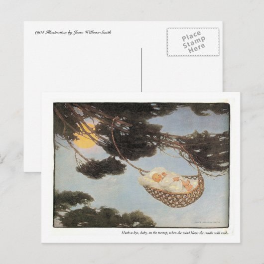 Dag, Baby Nursery Rhyme Briefkaart (Voorkant / Achterkant)