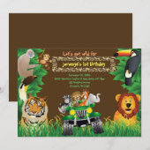 Dag Baby, Safari verjaardag, oerwouden dieren Kaart (Voorkant / Achterkant)