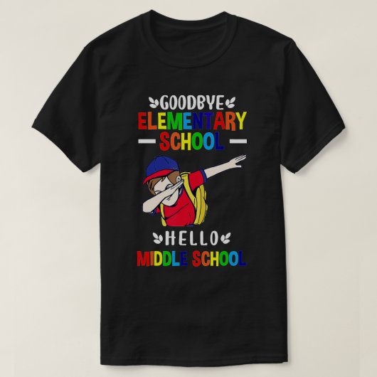 Dag basisschool Hallo middelbare school T-shirt (Design voorkant)