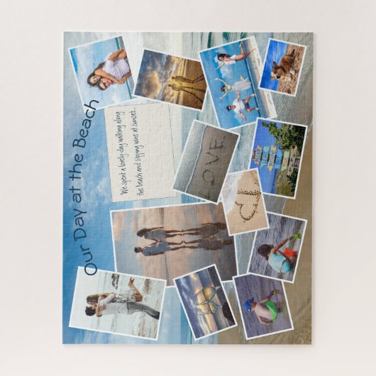 Dag bij de Sjabloon van de Beach Photo Collage Legpuzzel (Verticaal)