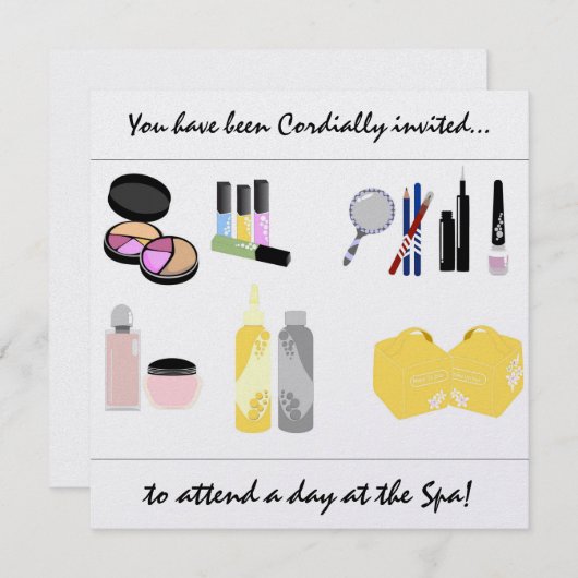 Dag bij de Spa-uitnodigingen Kaart (Voorkant / Achterkant)