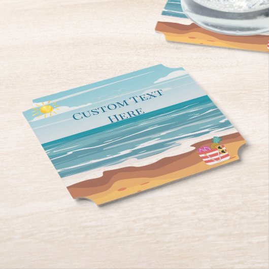 Dag bij het strand kartonnen onderzetters (Gekanteld)