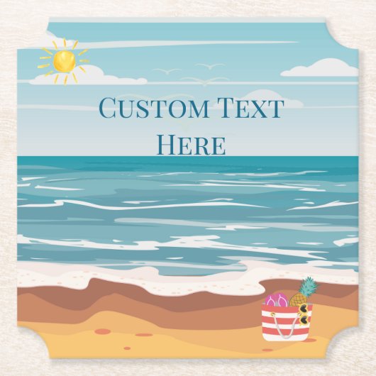 Dag bij het strand kartonnen onderzetters (Voorkant)