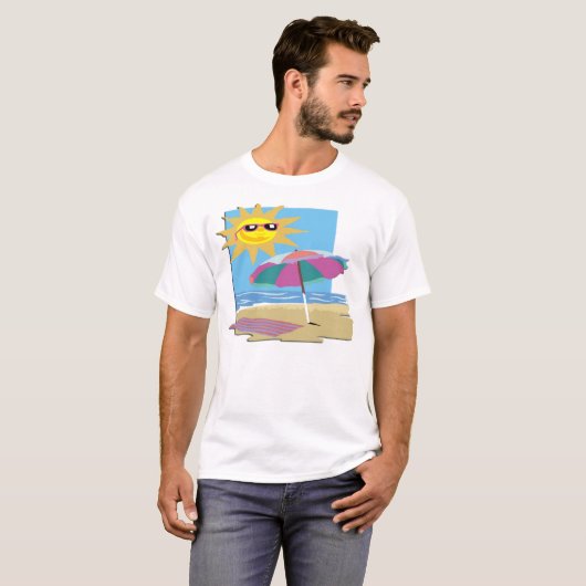 Dag bij het strand t-shirt (Voorkant volledig)