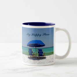 Dag bij het strand tweekleurige koffiemok