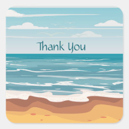 Dag bij het strand vierkante sticker