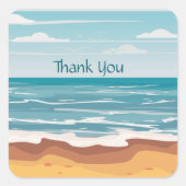 Dag bij het strand vierkante sticker (Voorkant)