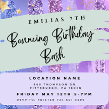 Dag binnenste, trampoline park verjaardagsuitnodig