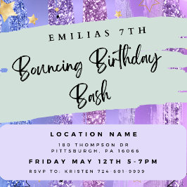 Dag binnenste, trampoline park verjaardagsuitnodig kaart