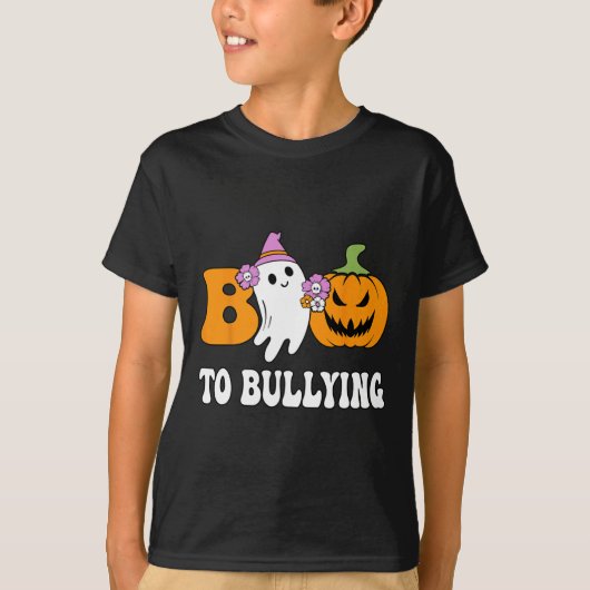 Dag Boo naar Pesten Bewustzijn Ghost Pumpkin Sinaa T-shirt (Voorkant)