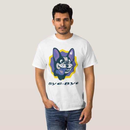 Dag Bull dog happy T-shirt (Voorkant volledig)