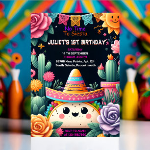 dag cactus schattig uno taco eerste fiesta 1e verj kaart