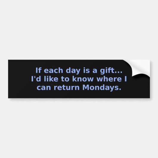 Dag Cadeauretour maandag Bumpersticker (Voorkant)