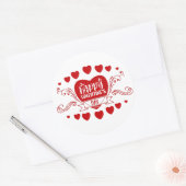 DAG cadeautje van HAPPY VALENTINE. Ronde Sticker (Envelop)