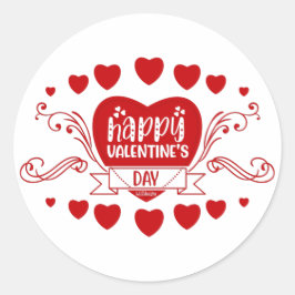 DAG cadeautje van HAPPY VALENTINE. Ronde Sticker