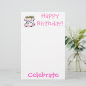 Dag, Celebrate, Fijne verjaardag! Briefpapier (Staand voorkant)