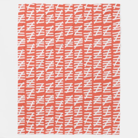 Dag Count Pattern Wit op elke kleur Fleece Blanke (Voorkant)