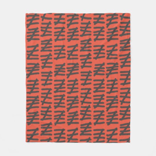 Dag Count Pattern Zwart op elke kleur Fleece Deken (Voorkant)