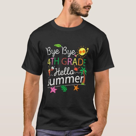 Dag dag 4e klas Hallo Zomer Afgelopen dag school T-shirt (Voorkant)
