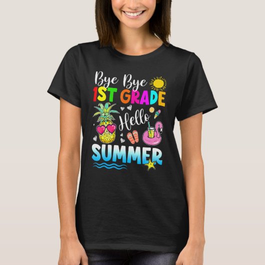 Dag, dag, eerste graad Hallo zomerreces T-shirt (Voorkant)