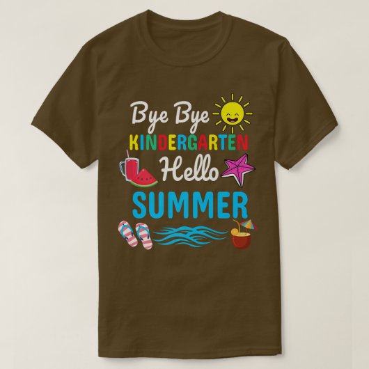 Dag Dag Kindergarten Hallo zomerleraar T-shirt (Design voorkant)